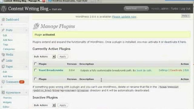 How to Install Breadcrumb Plugin on Wordpress Blog - Wordpress Plugin Installation Video Tutorial смотреть онлайн