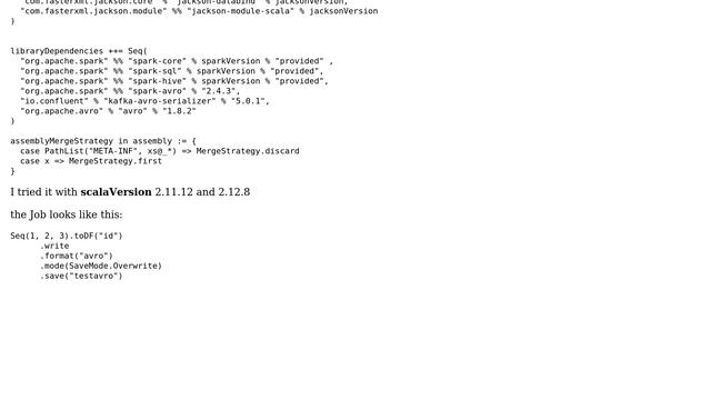 Spark - Failed to find data source: avro смотреть онлайн