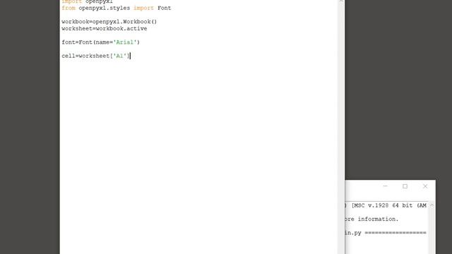 Python openpyxl - Change font type смотреть онлайн