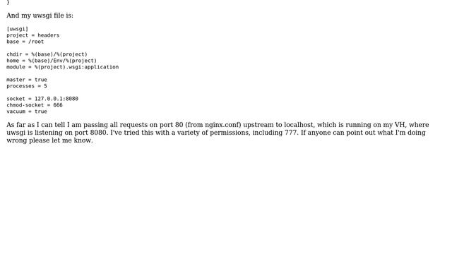 UWSGI Bad Gateway - Connection refused while connecting to upstream смотреть онлайн