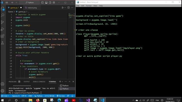 Créer un game avec pygame 2# смотреть онлайн