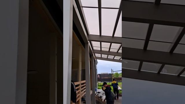 Навес из клеёного бруса