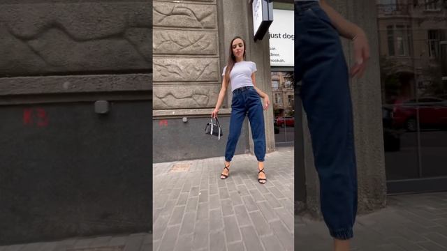 Женские джинсы МОМ баллоны синие с защипами базовые однотонные высокая посадка Турция 25-32