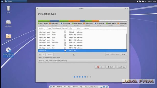 Manual Partitioning of HardDisk in Xubuntu 18.10 in VirtualBox 5.2 for Beginners смотреть онлайн