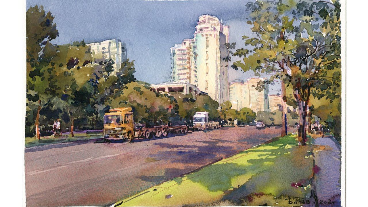 20200627 Plein air watercolor. Moscow смотреть онлайн