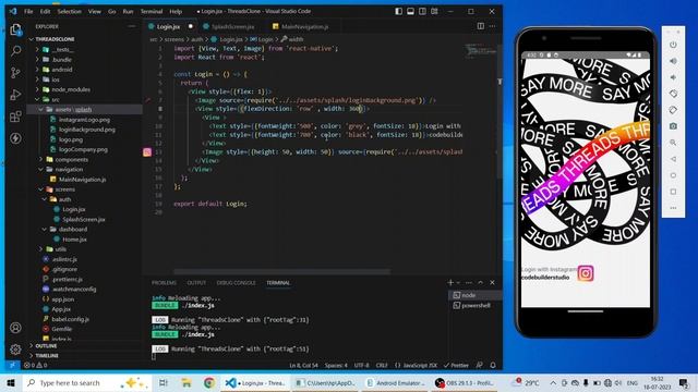 Threads Clone Login with Instagram Screen in React Native | Part - 3 | Hindi | CodeBuilder Studio смотреть онлайн