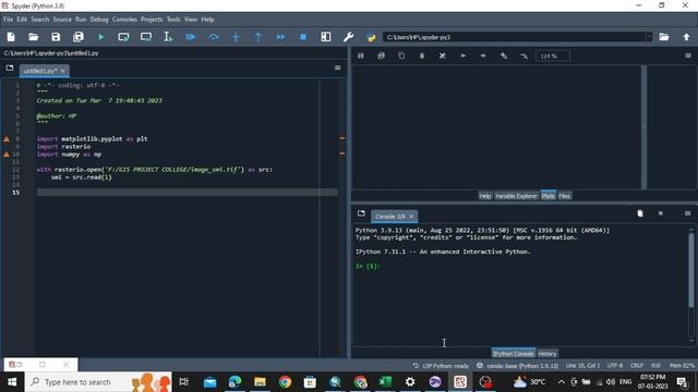 RASTER IMAGE VISUALIZATION IN SPYDER IDE II PYTHON II IMAGE PROCESSING смотреть онлайн