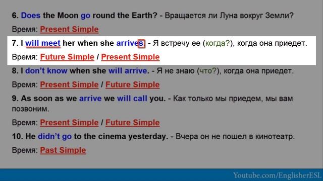 Present / Past / Future Simple. Упражнения + объяснения. смотреть онлайн