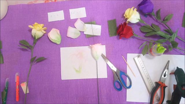 Trandafiri Din Hartie Creponata (Crepe Paper Rose)