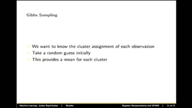 Dirichlet Process Mixture Models and Gibbs Sampling смотреть онлайн