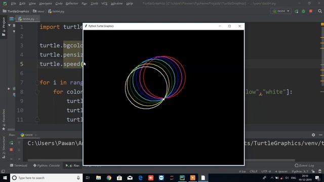 Circle Pattern Using Python Turtle Graphics смотреть онлайн