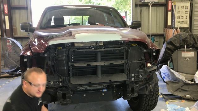 DODGE RAM1500 HOOD REPAIR. Ремонт алюминевого капота