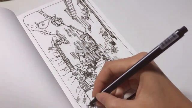 Итальянская улица | Процесс рисования смотреть онлайн