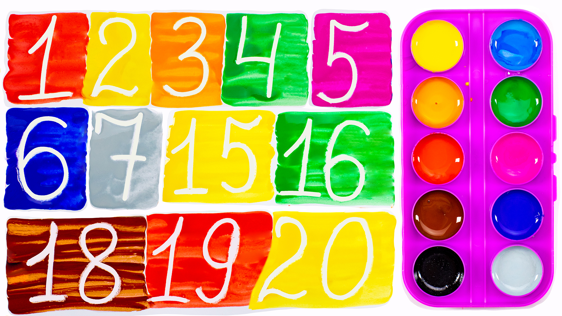 Числа от 1 до 20! Рисуем Акварельными Красками! смотреть онлайн