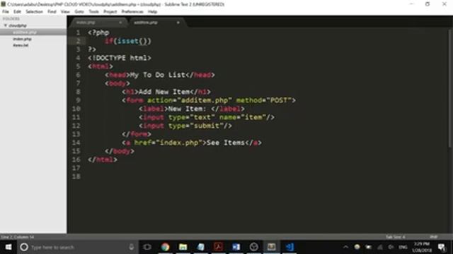 Cloud PHP Part 6 - Add Items to a Text File смотреть онлайн