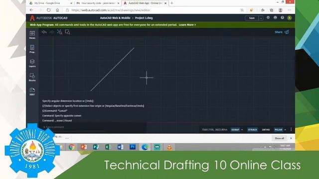 Technical Drafting 10 - Rotate Command in Web AutoCAD смотреть онлайн