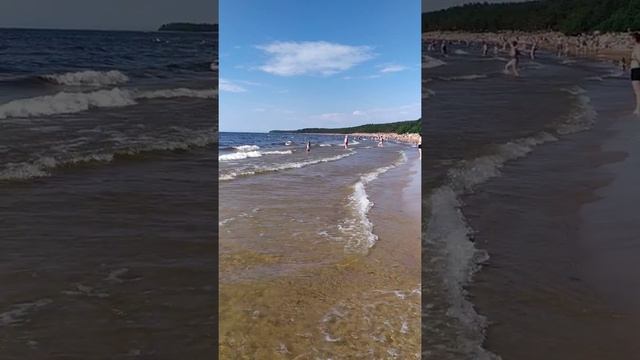 Пляж в городе Сосновый бор Ленинградская область, Финский залив смотреть онлайн