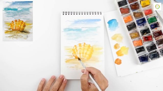 Молчаливые акварельки. Ракушка на море. смотреть онлайн