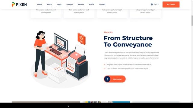 Pixen - Printing Services Company React Template printing services print item смотреть онлайн