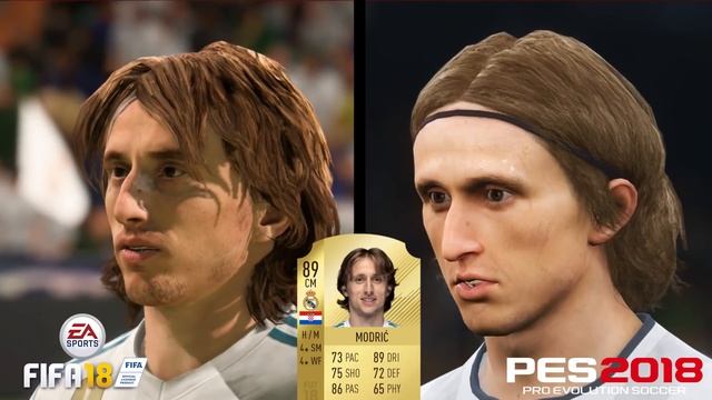 ЛИЦА ИГРОКОВ РЕАЛА FIFA 18 VS PES 18 смотреть онлайн