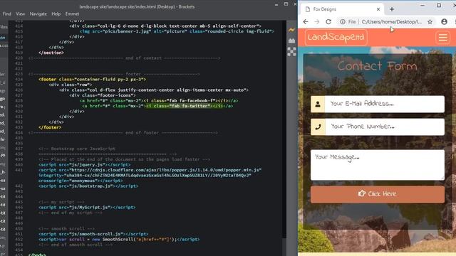 bootstrap 4 how to complete web site landscape footer html & css смотреть онлайн
