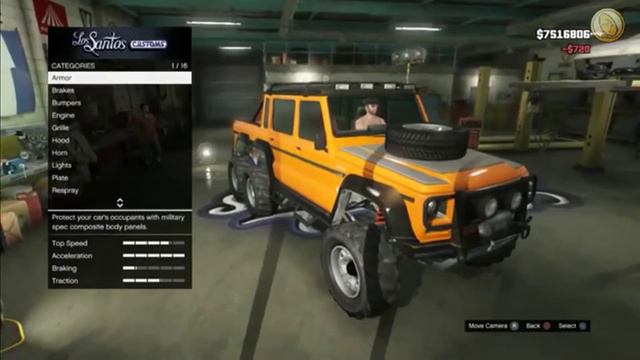 Gta5 Benefactor Dubsta 6x6 tuning upgrades смотреть онлайн