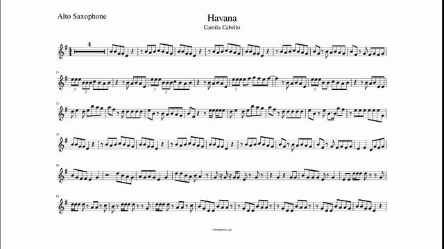 Havana Alto Saxophone sheet music смотреть онлайн