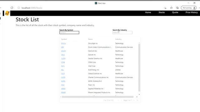 Stock Web Application Using React смотреть онлайн