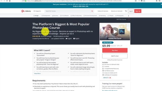 50% Off The Platform's Biggest & Most Popular Photoshop Course Coupon