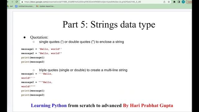 Python Programming -Part 5: Numbers and Strings data types смотреть онлайн