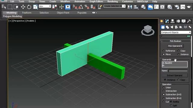 How to Subtract or Cut Two Objects in 3ds Max смотреть онлайн