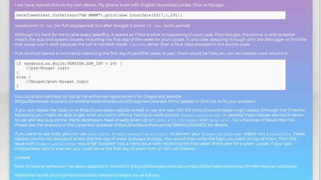 GregorianCalendar setFirstDayOfWeek not affecting WEEK_OF_YEAR on pre Nougat смотреть онлайн