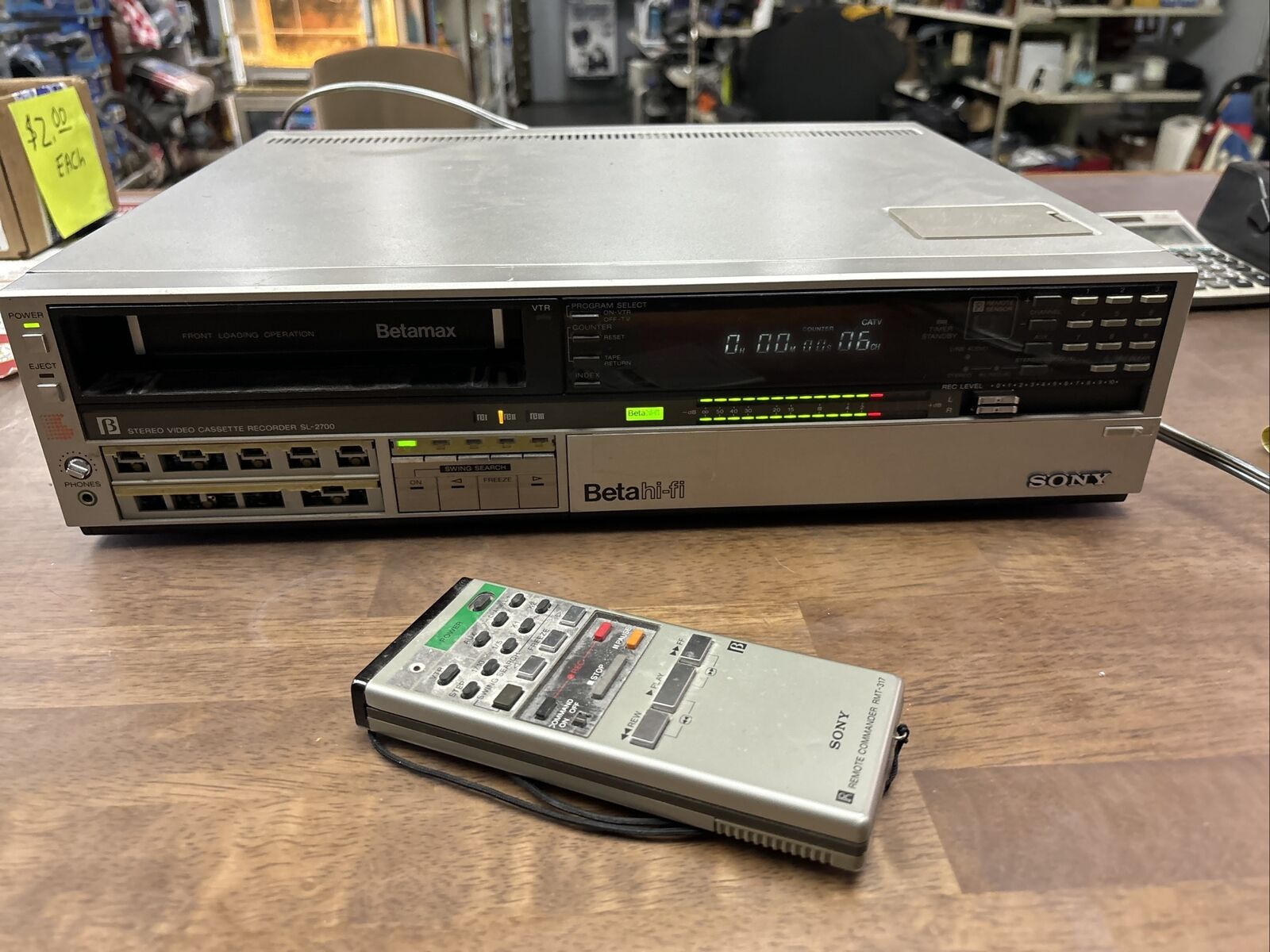 Кассетный видеомагнитофон Sony SL-2710 Betamax Hi-Fi VCR-Япония-1983-год
