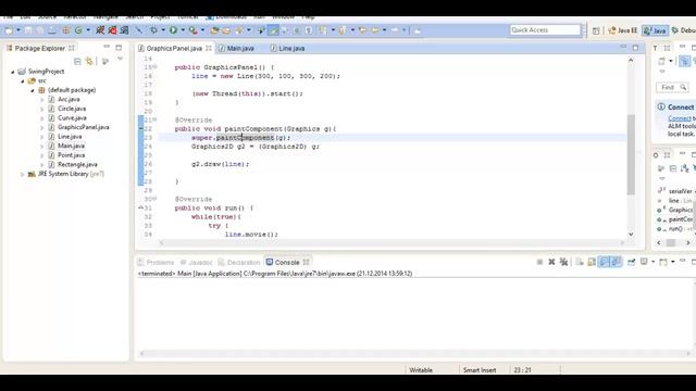 Java swing: Анимация движения примитивных фигур, урок 26! смотреть онлайн