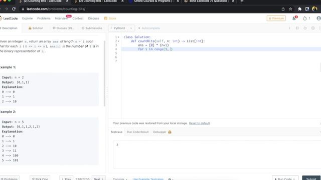 338 Counting Bits Leetcode смотреть онлайн