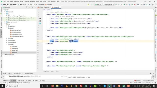Shape Theming of FAB - Floating Action Button - Material Design Components MDC - Android Studio 4.0 смотреть онлайн