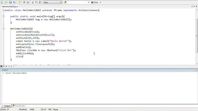 JAVA Tutorial - Designing a Basic Graphical User Interface (GUI) Part 1 - Session 5 смотреть онлайн