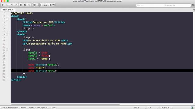 COURS COMPLET PHP MYSQL [7/xx] - Types de valeurs et concaténation смотреть онлайн