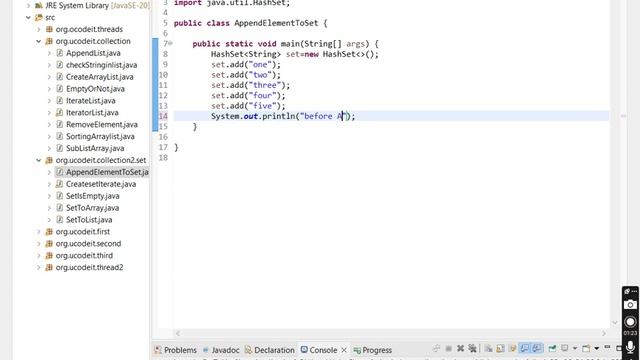5 Write a Java program to append the specified element to the end of a hash set смотреть онлайн