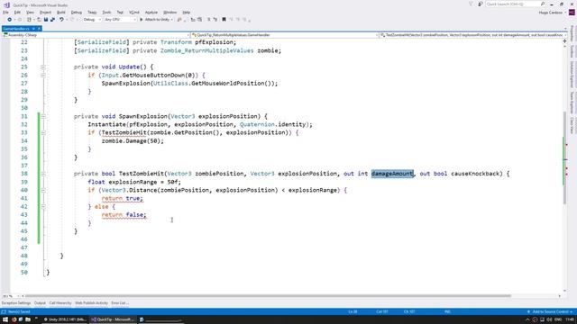 Return Many Values from a Function (Use the C# out keyword - Quick Unity Tip) смотреть онлайн