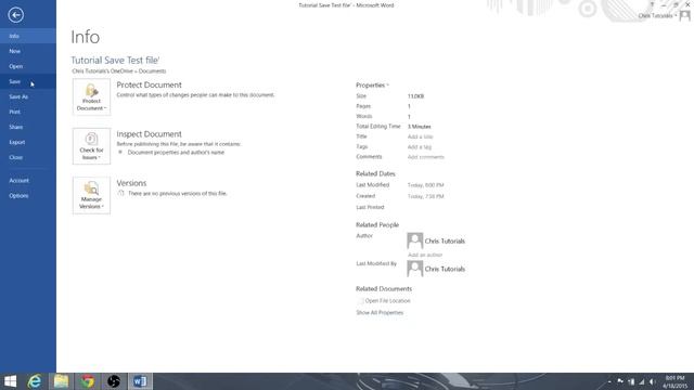 TUTORIAL: How to Save Document to File in Microsoft Word 2013 смотреть онлайн