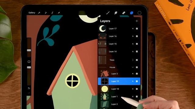 PROCREATE Easy Storybook Landscape Drawing - Step By Step Procreate Tutorial