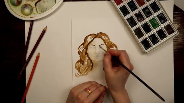 Светотень в Портрете. «Невская Палитра» с авторами. Акварель Сонет. смотреть онлайн