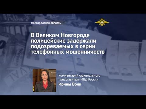 Ирина Волк: В Великом Новгороде полицейские задержали подозреваемых в серии телефонных мошенничеств смотреть онлайн