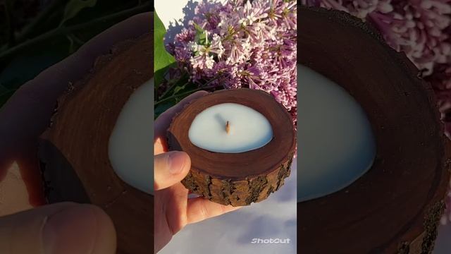 Ароматическая свеча в дереве, сирень . MARTEL aroma cadles смотреть онлайн