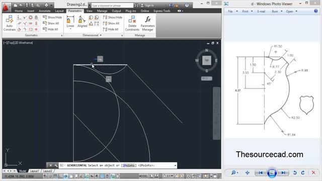 2D drawing using AutoCAD: drawing 1 смотреть онлайн