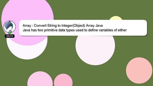 Array : Convert String to Integer(Object) Array Java смотреть онлайн