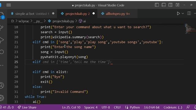 python basic simple ai bot learn with mistakes смотреть онлайн