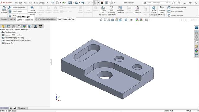 SolidWorks CAM introduction Exercise-1 Mill Operation смотреть онлайн