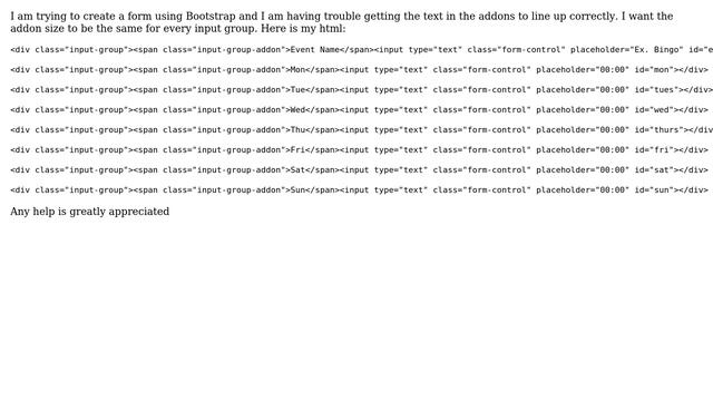 Align text addons bootstrap html смотреть онлайн